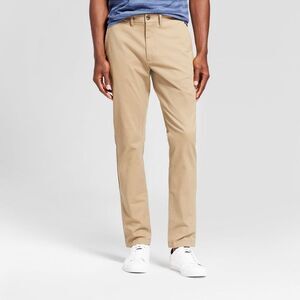 Open Box - Goodfellow & Co Men's Mid Rise Slim Leg Slim Strai Sculptural Tan